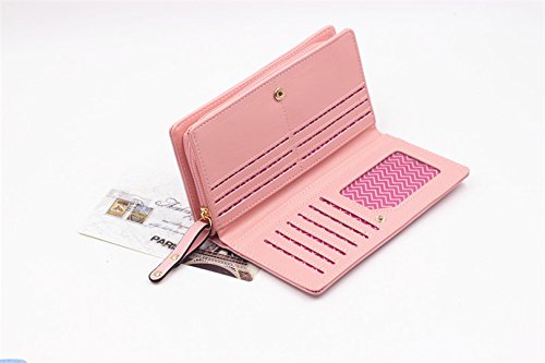 Mujeres Monedero del Embrague Largo Cremallera de la PU del Cuero Carteras Lindo Gato Billetera para niñas por Kfnire (Negro)