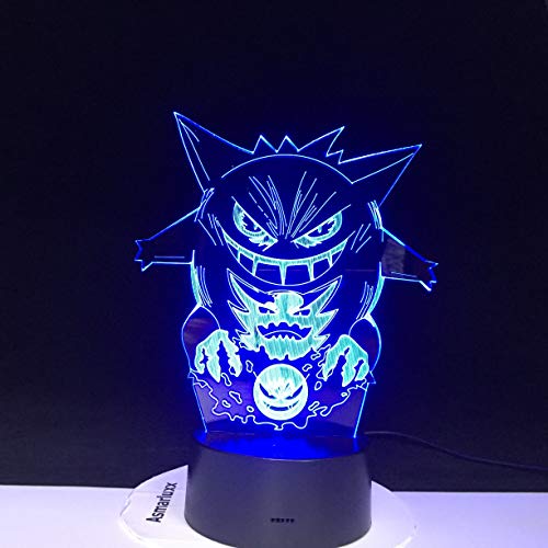 Múltiples colores Juego clásico Luz 3D colorido colorido LED luz nocturna USB fondo negro Adornos de dibujos animados lámpara de mesa regalo de Navidad para niños