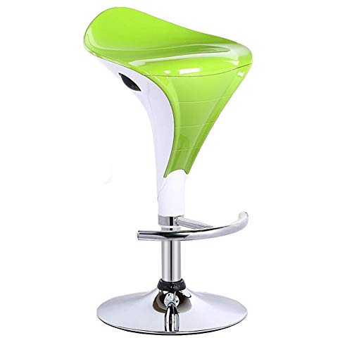 MuMa Silla de la Barra de Tres Niveles de Gas Bar Giratorio de 360 ​​Grados de Alta Taburete con Ocio Volver for la Barra casera Cafe Uso (Color : Romantic Kiss Fruit Green)