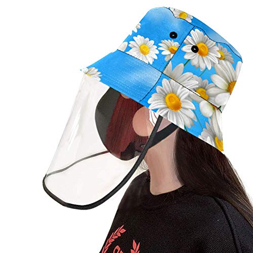 MUMIMI - Sombrero de verano plegable con diseño de margaritas blancas, camomila, sombrero de pescador, anti rayos UV Multicolor multicolor Large