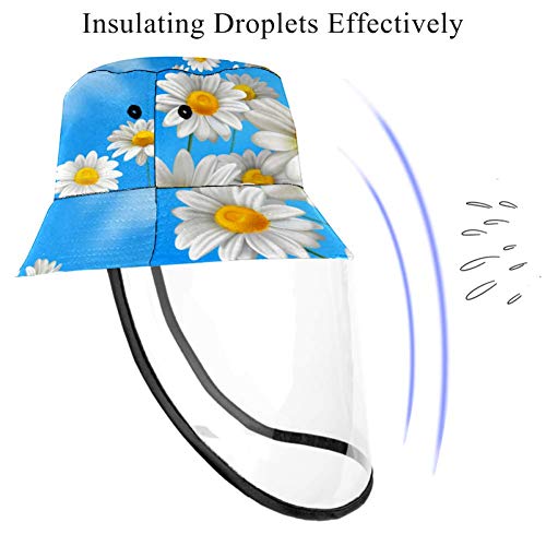 MUMIMI - Sombrero de verano plegable con diseño de margaritas blancas, camomila, sombrero de pescador, anti rayos UV Multicolor multicolor Large