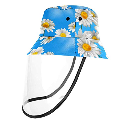MUMIMI - Sombrero de verano plegable con diseño de margaritas blancas, camomila, sombrero de pescador, anti rayos UV Multicolor multicolor Large