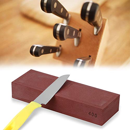 Mumusuki Piedra de afilar Cuchillos Resistente al Calor 400 Grano Hogar Corindón Blanco Amoladora de Cuchillos Rojos Grindstone Whetstone Kitchen Tool