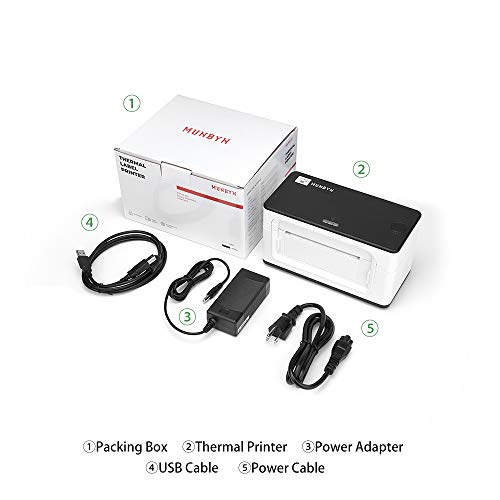 MUNBYN Impresora Termica Etiquetas, Impresora Etiquetas Autoadhesivas, Ticketera de Pegatina de Alta Velocidad, Papel Máximo al 4x6(Ancho Máximo:104mm), ESC/POS USB Compatible con Windows/Mac
