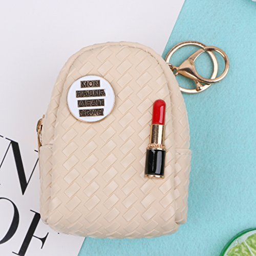 museourstyty - Mini Mochila para pintalabios y Monedas, Bolso de Mano, Llavero, Llavero BK 10x6x4cm/3.94x