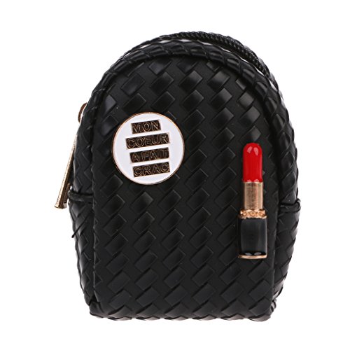 museourstyty - Mini Mochila para pintalabios y Monedas, Bolso de Mano, Llavero, Llavero BK 10x6x4cm/3.94x