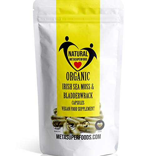 Musgo marino y fucus 120 Cápsulas (3600 mg) de alta potencia | Cosechado salvaje | Vegano | Apoyo inmunológico | Orgánico | Sin carpetas, sin rellenos | Dr. Sebi