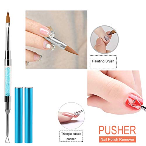 MWOOT 3 Unidades Pinceles Nail Art para Reconstrucción y Decoración de Uñas de Gel UV, Cepillos de Uñas para Decorar Uñas, Manicura Accesorios con Uñas de Gel de Pluma Espátula