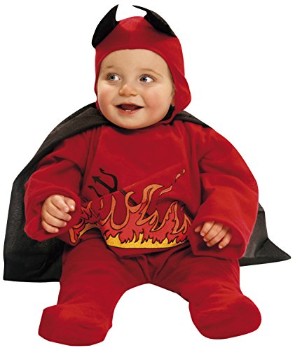 My Other Me Me-200058 Disfraz de diablillo con capa para niños, color rojo, 7-12 meses (Viving Costumes 200058)