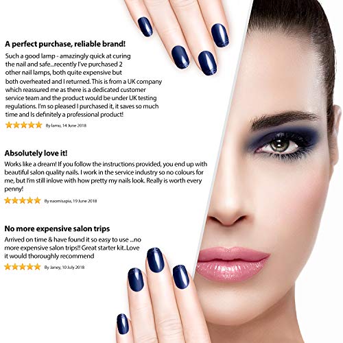 Mylee – Kit de lámpara LED convexa para secado de esmaltes en 15 segundos con esmaltes para uña en gel, base, capa superior, paño y quitaesmaltes (Negro)