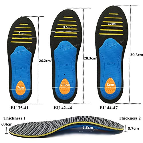 MYSdd Zapatos ortopédicos Plantillas de Suela Pies Planos Soporte para el Arco Unisex EVA Soporte para el Arco ortopédico Zapato Deportivo Almohadilla de inserción Cojín -, L, 2 Pares