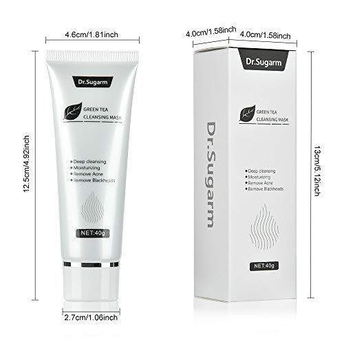 Mzthkly Dr. Sugarm 40g té Verde espinilla mascarilla Cuidado de la Piel para Eliminar el acné y la Nariz Limpieza Profunda para el Cuidado de la Piel (40g)