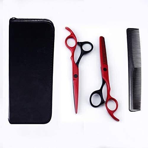 N / A Afilada Tijera Negros Pelo de Alta dureza Estilista Japonesa Sala de Estar y peluquería Adelgazamiento de peluquería Profesional cortó el Pelo Tijeras de Acero Inoxidable y 440c blan.