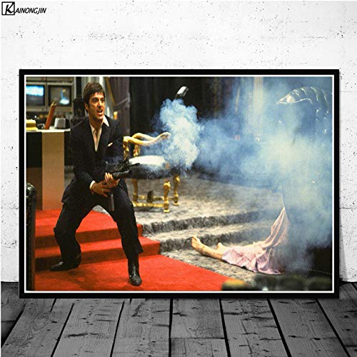 N / A AL Pacino Scarface Gangster Godfather Movie Poster Wall Art Canvas Painting Carteles e Impresiones para la habitación Decoración Decorativa para el hogar50x60cm