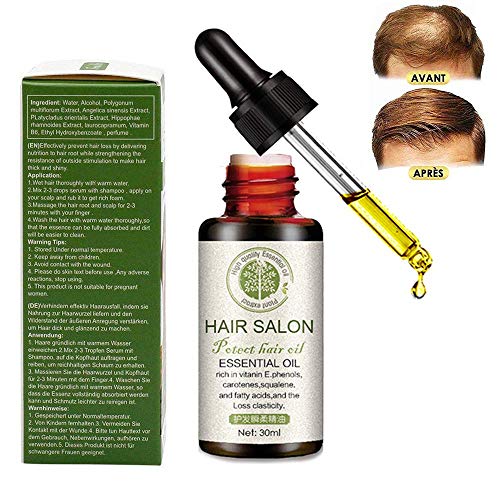 N / A Hair Salon Protect Hair Essential Oil, Leave-in Essential Oil Smooth Suppleness, Natural Herbal Essence Anti Hair Loss Hair Serum For Thinning Hair, Thickening, Regrowth (1pcs)