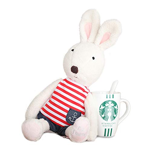N / A Kawaii Conejo de Peluche de Juguete Animales de Peluche Conejito Suave Traje Azul Marino Ropa Conejos Muñecos de Peluche Juguetes para niñas Niños Regalos de cumpleaños 30cm