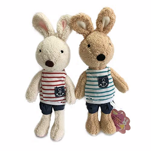 N / A Kawaii Conejo de Peluche de Juguete Animales de Peluche Conejito Suave Traje Azul Marino Ropa Conejos Muñecos de Peluche Juguetes para niñas Niños Regalos de cumpleaños 30cm