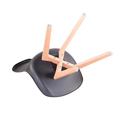 N / A Pack de 4 Sillas Tulip, Sillas de Comedor, Asiento Acolchado Suave, Sillas Respaldo Ergonómico (Negro)