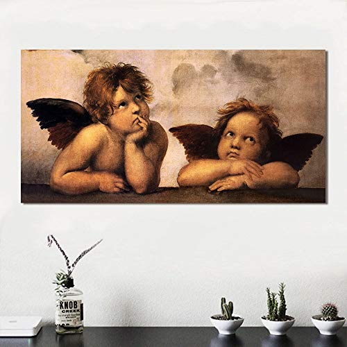 N / A Pintura sin Marco Clásico Lienzo Pintura al óleo Arte Angelito Pared Imagen Modular decoración del hogarZGQ6976 50x100cm