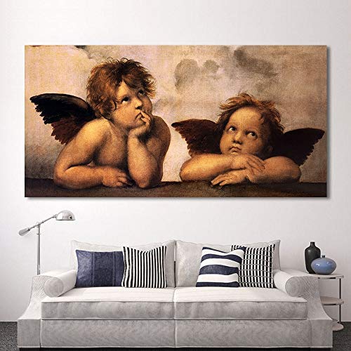 N / A Pintura sin Marco Clásico Lienzo Pintura al óleo Arte Angelito Pared Imagen Modular decoración del hogarZGQ6976 50x100cm