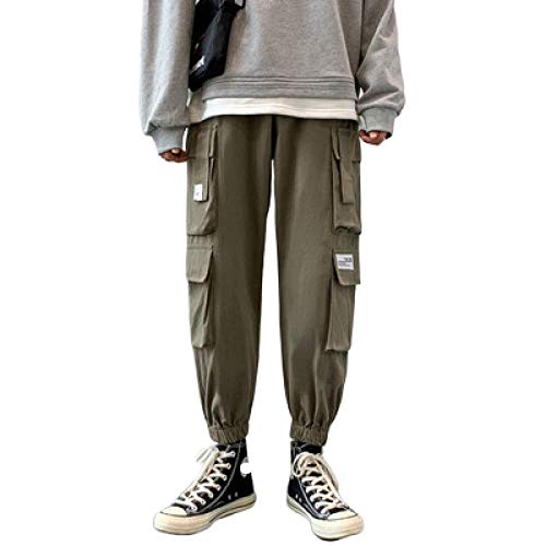 N/ A Ropa de Trabajo Pantalones Casuales pies de viga Multibolsillos Sueltos Harajuku otoño e Invierno nuevos Pantalones Juveniles de Tendencia Salvaje