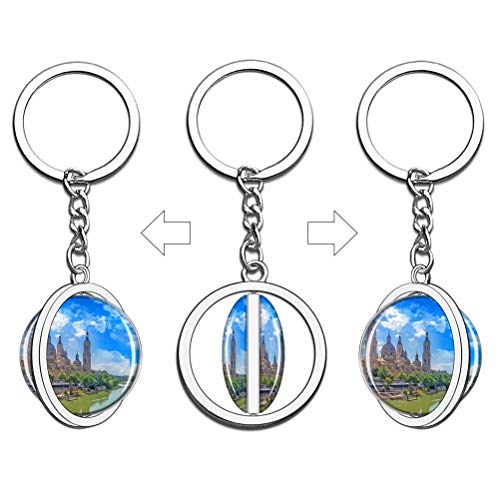 "N/A" España Zaragoza Llavero Creatividad única Turismo Recuerdo Regalo Cadena de Cristal de Acero Inoxidable