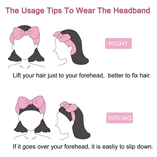 Nai-storage SPA Diadema, Mujeres Paño Grueso y Suave Elástico de Maquillaje Lavarse Cara Abrigo la Cabeza, For Todas Las Estaciones de Estética Facial Yoga Ducha Deportes (Color : B, Size : 17 CM)