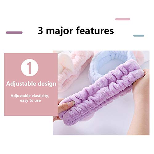 Nai-storage SPA Diadema, Mujeres Paño Grueso y Suave Elástico de Maquillaje Lavarse Cara Abrigo la Cabeza, For Todas Las Estaciones de Estética Facial Yoga Ducha Deportes (Color : B, Size : 17 CM)