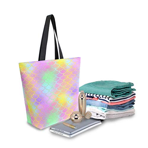 NaiiaN Escala abstracta Fantastic Mermaid Fish Skin Correa ligera para mujeres Niñas Damas Bolso de mano Bolsos de mano Monedero Compras Bolsos de hombro vintage
