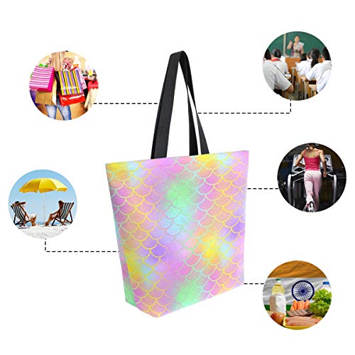 NaiiaN Escala abstracta Fantastic Mermaid Fish Skin Correa ligera para mujeres Niñas Damas Bolso de mano Bolsos de mano Monedero Compras Bolsos de hombro vintage