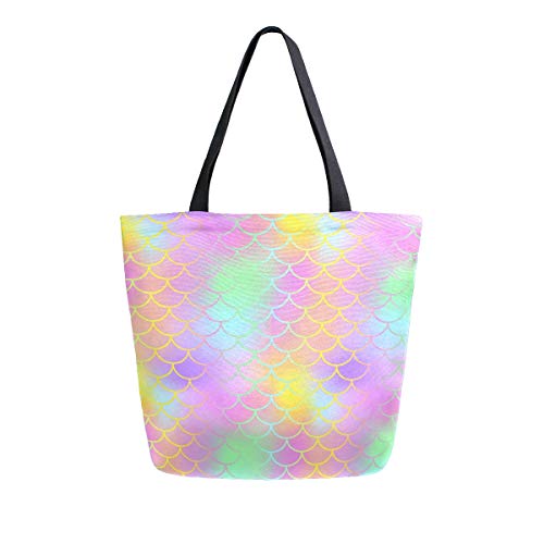 NaiiaN Escala abstracta Fantastic Mermaid Fish Skin Correa ligera para mujeres Niñas Damas Bolso de mano Bolsos de mano Monedero Compras Bolsos de hombro vintage