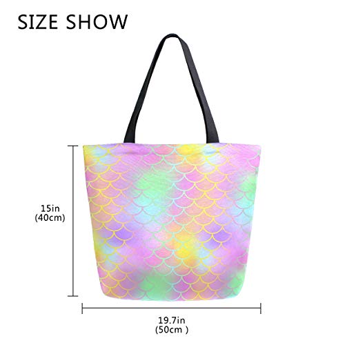 NaiiaN Escala abstracta Fantastic Mermaid Fish Skin Correa ligera para mujeres Niñas Damas Bolso de mano Bolsos de mano Monedero Compras Bolsos de hombro vintage