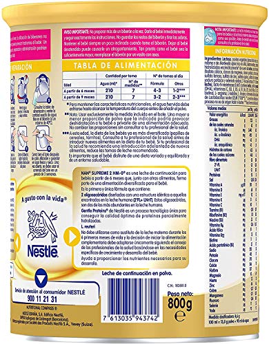Nan Supreme 2 Leche De Continuación En Polvo Premium - 3 latas x 800 g