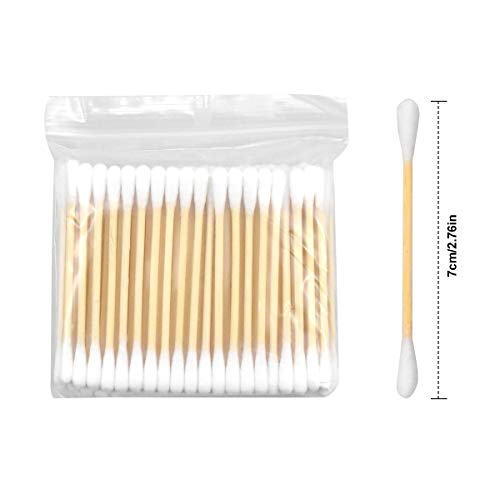 NATUCE Bastoncillos de Algodón, 600 Piezas Bastoncillos Oidos Biodegradables con Mango de Madera, Bastoncillos Oidos Bambu para Limpieza de Oídos/Limpieza de Maquillaje/Cuidado de Heridas/Limpieza