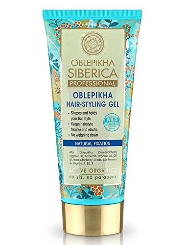 NATURA SIBERICA - Gel Fijador de Oblepikha - Moldea y mantiene tu peinado - Protege el cabello de los efectos del calor - Mantiene el Peinado elástico y flexible - 200 ml