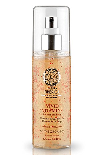 NATURA SIBERICA - Spray Hidratante para Cuerpo y Cabellos Vivid Vitamins - con Extractos de Hierbas y Bayas Siberianas Silvestres - Hidratante profundo sin engrase - 125ml