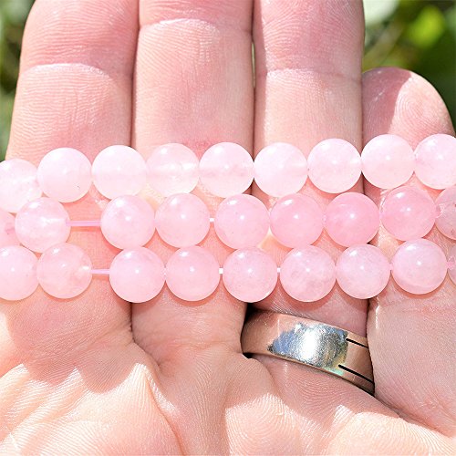 Natural 8mm piedras preciosas MetJakt Curación Crystal Stretch moldeado pulsera brazalete con plata de ley 925 doble felicidad colgante (Cuarzo rosa)
