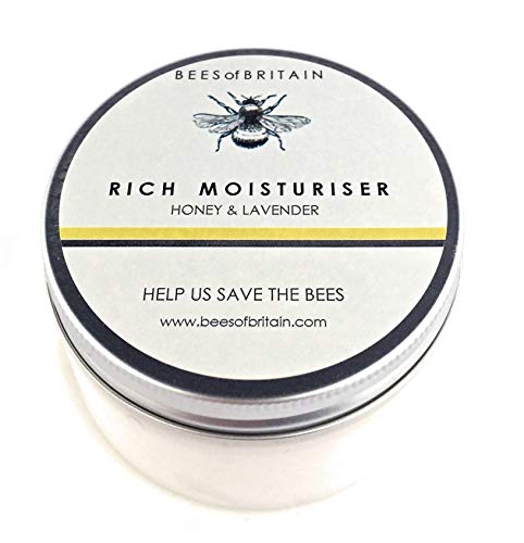 Natural CREMA HIDRATANTE FACIAL - MIEL & LAVANDA - 100 g - BEES OF BRITAIN - Crema Para Pieles Sensibles, no Irritante. Donamos el 5% de Ganancias Para Ayudar a Salvar Abejas y Polinizadores.
