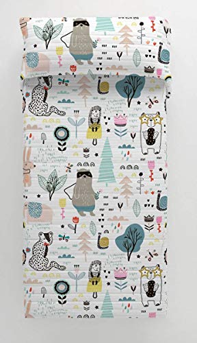 NATURALS Colcha bouti Animal Hello Cama 90