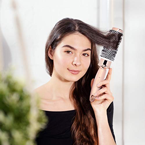 Navaris Juego de cepillos de pelo - Pack de 3x cepillo profesional de pelo 1x Neumático 1x Redondo 1x Ventilación - Secar alisado rizado - Oro rosa