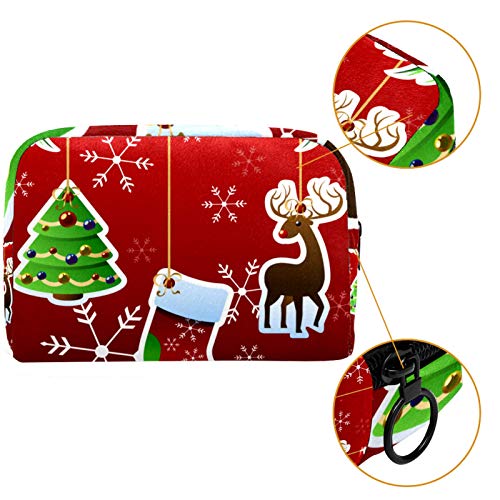 Navidad stock árbol ciervos cosméticos bolsa organizador bolsa para las mujeres cremallera bolsa de la función de las mujeres de viaje bolsa de maquillaje bolsa de lavado bolsa de aseo