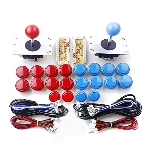 Navigatee Joystick Botones,3D Joysticks Analógicos USB Óvalo Joystick De Estilo DIY Arcade Game Button And Joystick Controller Kit Kits De Bricolaje Piezas Joystick Conjunto Botón 20pcs