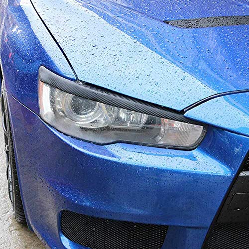 NAWQK Coche Faros Decal Cubierta Exterior De Moldeo For Mitsubishi Lancer EVO EX 2010-2015 Accesorios