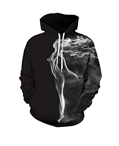 Nayayar Sudadera, Humo Belleza 3D suéter Impreso digitalmente con Capucha, Capa Impresa Digital Abstracto,XXL