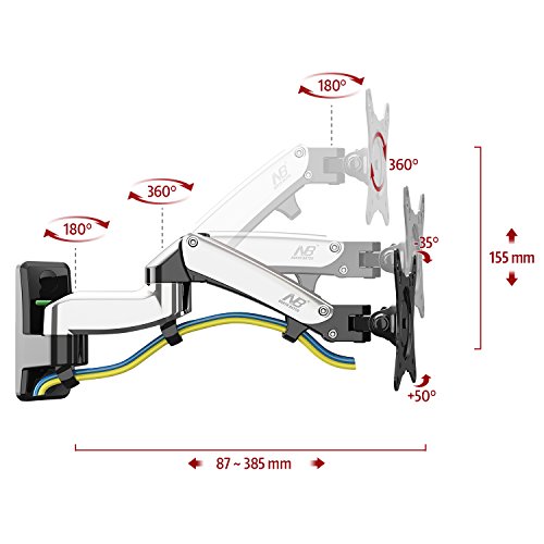NB F150 - Soporte de Pared articulado para LED LCD monitores de PC 17-27 Pulgadas - 43-68 cm
