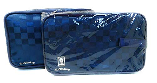 Neceser Caballero Bolsas de Aseo para Hombre Impermeable con Dibujo a Cuadros con Variantes (Azul)