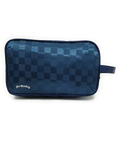 Neceser Caballero Bolsas de Aseo para Hombre Impermeable con Dibujo a Cuadros con Variantes (Azul)