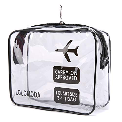 Neceser Transparente, Biwat Bolsa de Cosméticos Impermeable, Bolsa de Aseo Claro PVC, Transporte de Líquidos en Avión para Mujer y Hombre, Regalo Maquillaje Bolsas y Maletas Bolsa de Viaje (Negro)