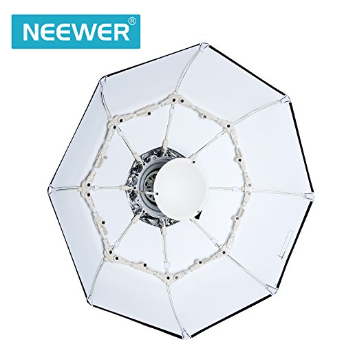 Neewer 70 centímetros Plato de Belleza Plegable Octogonal con Disco Deflector Central, Difusor Delantero Extraíble y Anillo de Velocidad Bowens para Monolight Flash de Estudio fotografía y Retratos