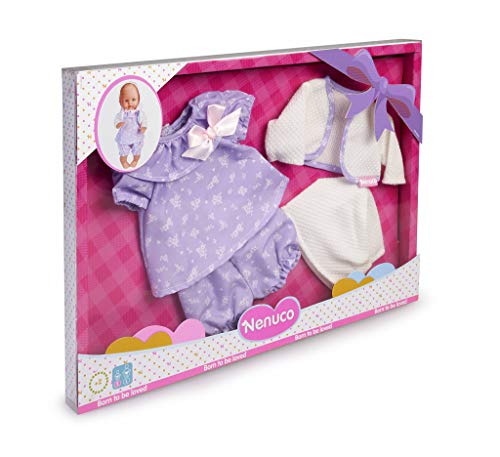 Nenco- Ropita de Paseo, para muñeco de 35 cm, Color Lila (Famosa 700015618)